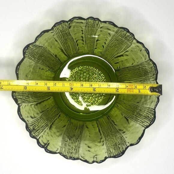 Vintage Indiana Green Sunflower Bowl - Picture 2 of 4